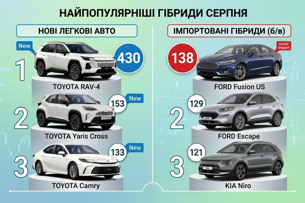 Названы ТОП-3 новых и подержанных моделей августа