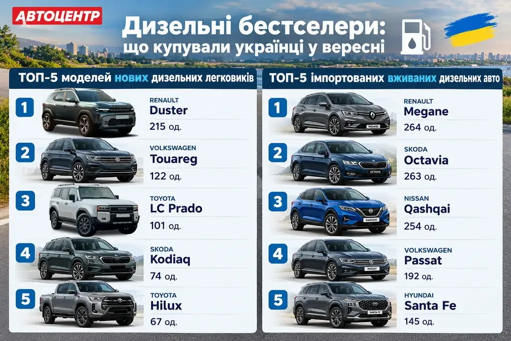 Дизельные бестселлеры: что покупали украинцы в сентябре